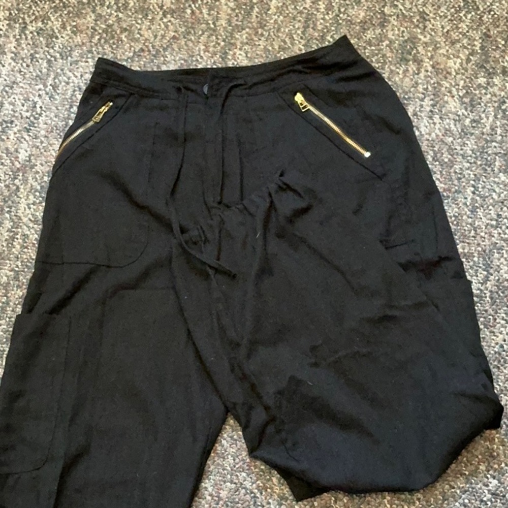 Black Joggers with Relaxed Fit and Zipper Accent